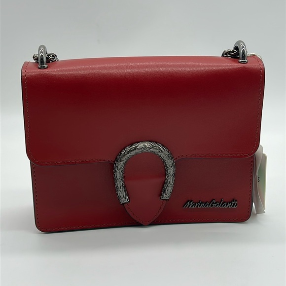 2369- Marina Galanti Crossbody Bag Genuine Italian Leather NWT - Picture 1 of 13